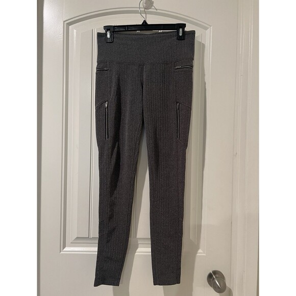 Athleta Sly Drifter Leggings Zipper Pockets Herringbone Black White Size Medium - Picture 2 of 13